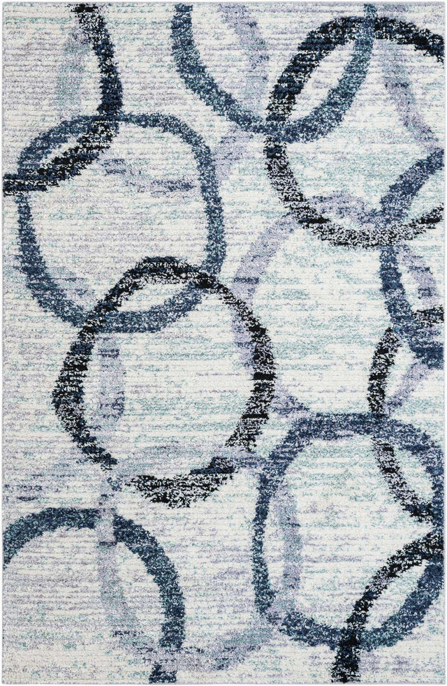 Ivory 6' 1 x 9' Tucson Rectangle Area Rug 100% Polyester Unique Modern Carpet for Dining Rooms, Living Room, Bedrooms, Office Space for Sale at Rug Engine