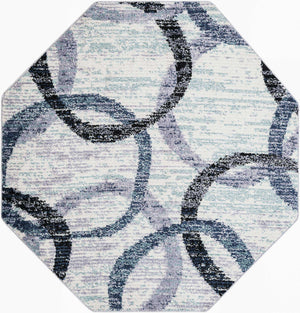Ivory 7' 1 x 7' 1 Tucson Octagon Area Rug 100% Polyester Unique Modern Carpet for Dining Rooms, Living Room, Bedrooms, Office Space for Sale at Rug Engine