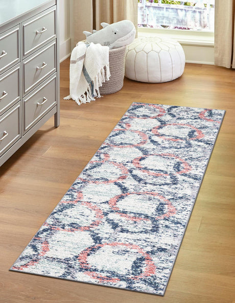 Ivory 2' 7 x 12' Tucson Runner Area Rug 100% Polyester Unique Modern Carpet for Dining Rooms, Living Room, Bedrooms, Office Space for Sale at Rug Engine
