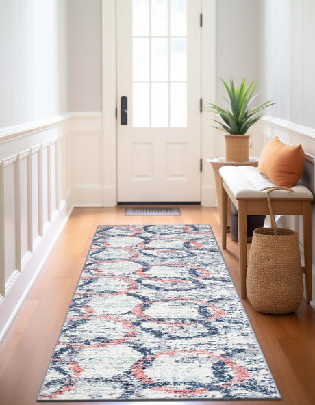 Ivory 2' x 8' Tucson Runner Area Rug 100% Polyester Unique Modern Carpet for Dining Rooms, Living Room, Bedrooms, Office Space for Sale at Rug Engine