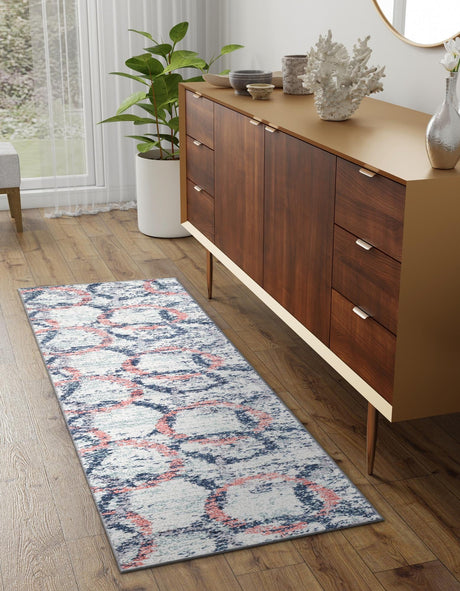 Ivory 2' 7 x 12' Tucson Runner Area Rug 100% Polyester Unique Modern Carpet for Dining Rooms, Living Room, Bedrooms, Office Space for Sale at Rug Engine