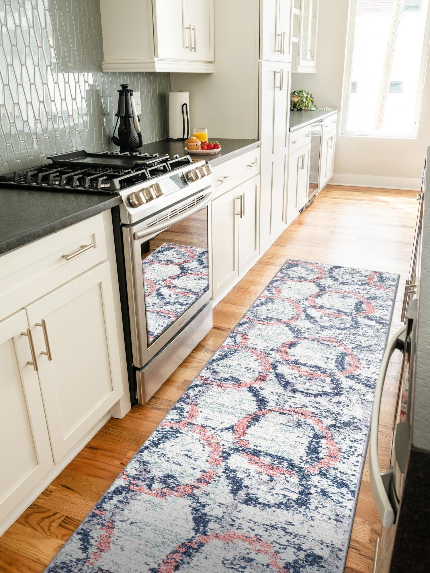 Ivory 2' x 6' 1 Tucson Runner Area Rug 100% Polyester Unique Modern Carpet for Dining Rooms, Living Room, Bedrooms, Office Space for Sale at Rug Engine