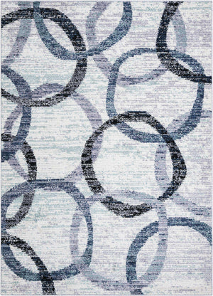 Ivory 9' x 12' Tucson Rectangle Area Rug 100% Polyester Unique Modern Carpet for Dining Rooms, Living Room, Bedrooms, Office Space for Sale at Rug Engine