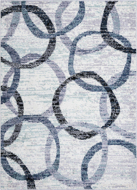Ivory 9' x 12' Tucson Rectangle Area Rug 100% Polyester Unique Modern Carpet for Dining Rooms, Living Room, Bedrooms, Office Space for Sale at Rug Engine