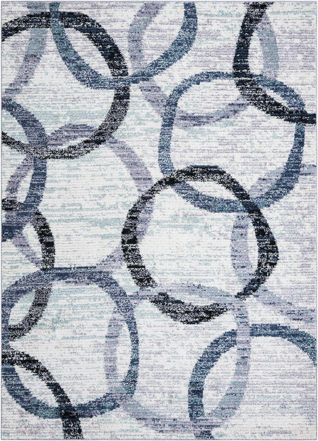 Ivory 9' x 12' Tucson Rectangle Area Rug 100% Polyester Unique Modern Carpet for Dining Rooms, Living Room, Bedrooms, Office Space for Sale at Rug Engine