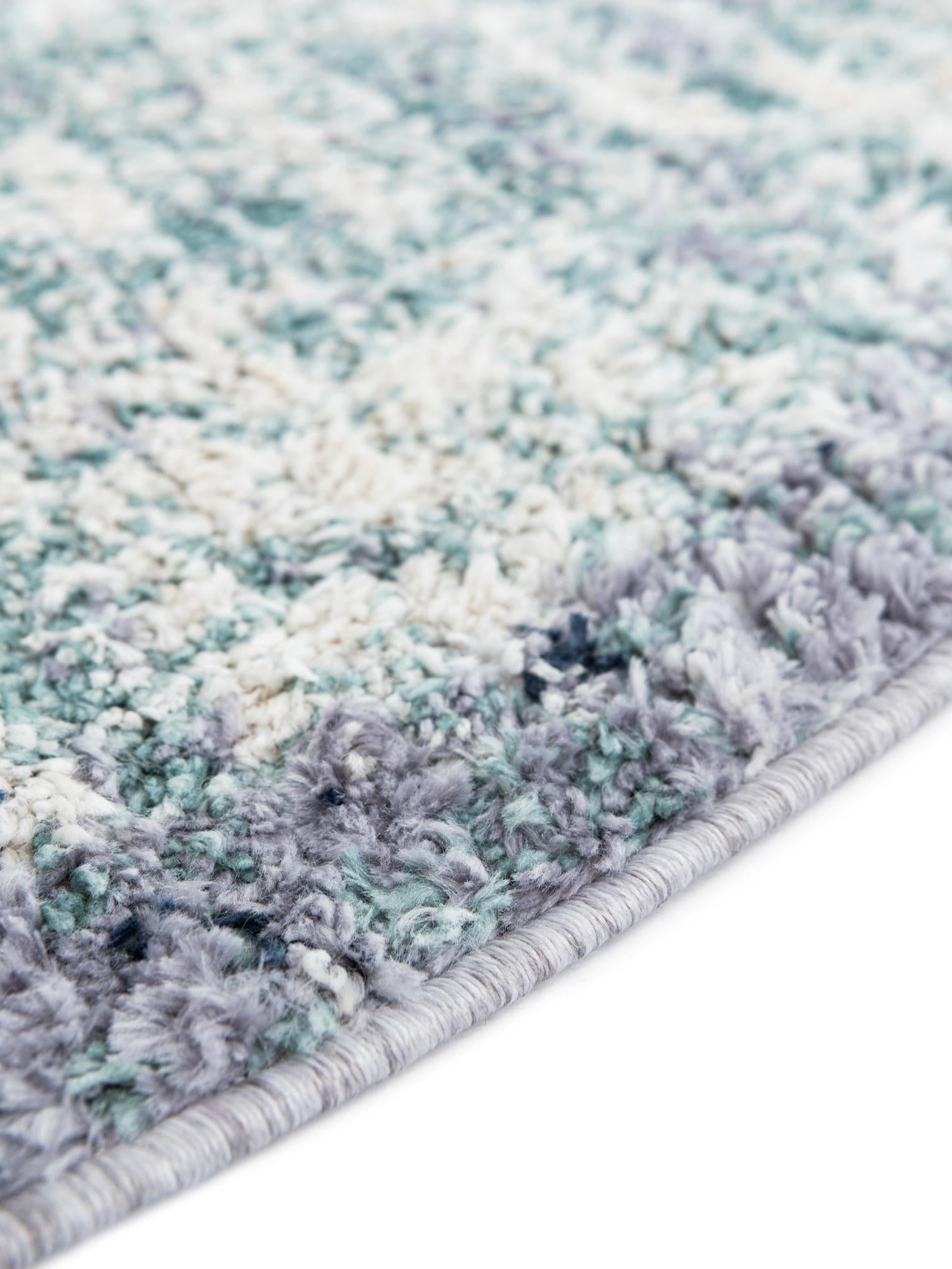 Blue and Gray 3' 1 x 3' 1 Tucson Round Area Rug 100% Polyester Unique Modern Carpet for Dining Rooms, Living Room, Bedrooms, Office Space for Sale at Rug Engine