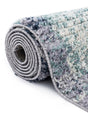 Blue and Gray 5' 3 x 5' 3 Tucson Round Area Rug 100% Polyester Unique Modern Carpet for Dining Rooms, Living Room, Bedrooms, Office Space for Sale at Rug Engine