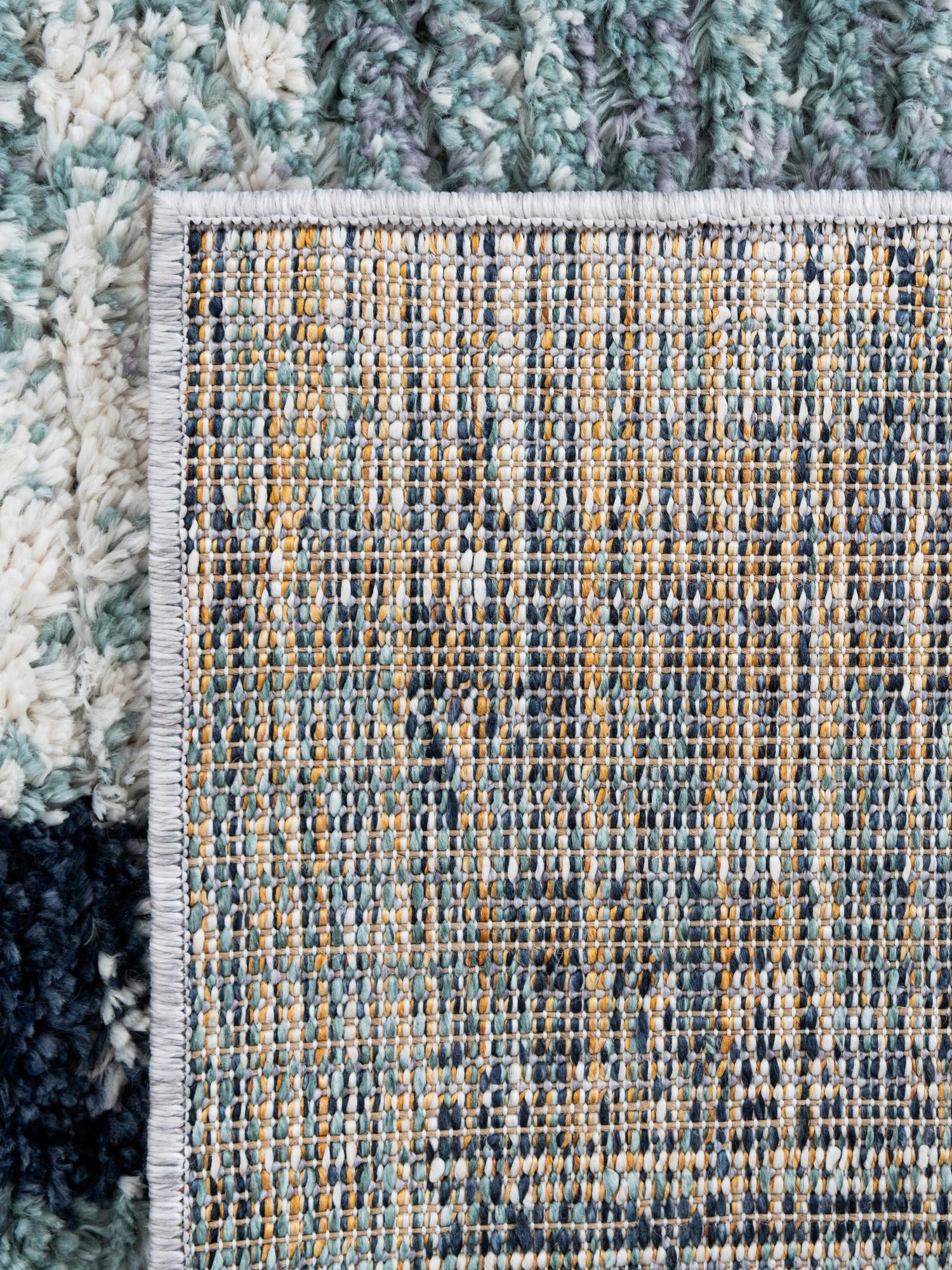Blue and Gray 4' 1 x 6' 1 Tucson Rectangle Area Rug 100% Polyester Unique Modern Carpet for Dining Rooms, Living Room, Bedrooms, Office Space for Sale at Rug Engine