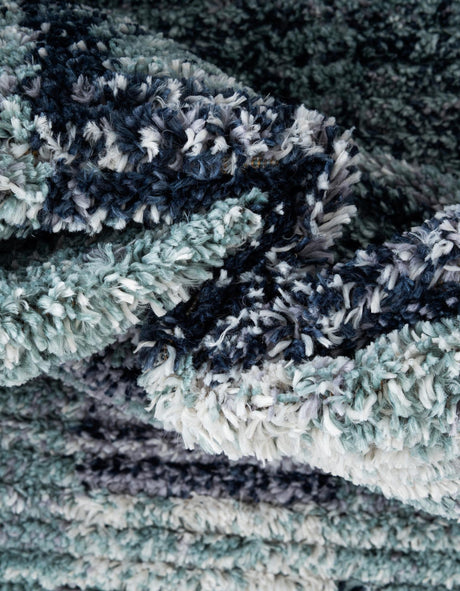 Blue and Gray 2' x 6' 1 Tucson Runner Area Rug 100% Polyester Unique Modern Carpet for Dining Rooms, Living Room, Bedrooms, Office Space for Sale at Rug Engine