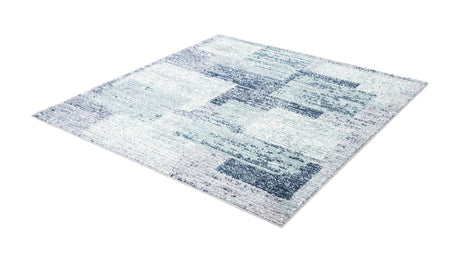 Blue and Gray 6' 1 x 6' 1 Tucson Square Area Rug 100% Polyester Unique Modern Carpet for Dining Rooms, Living Room, Bedrooms, Office Space for Sale at Rug Engine