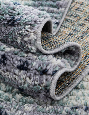 Blue and Gray 6' 1 x 6' 1 Tucson Square Area Rug 100% Polyester Unique Modern Carpet for Dining Rooms, Living Room, Bedrooms, Office Space for Sale at Rug Engine