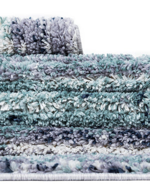Blue and Gray 6' 1 x 6' 1 Tucson Square Area Rug 100% Polyester Unique Modern Carpet for Dining Rooms, Living Room, Bedrooms, Office Space for Sale at Rug Engine