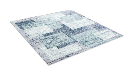 Blue and Gray 6' 1 x 6' 1 Tucson Square Area Rug 100% Polyester Unique Modern Carpet for Dining Rooms, Living Room, Bedrooms, Office Space for Sale at Rug Engine