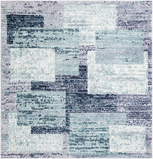 Blue and Gray 6' 1 x 6' 1 Tucson Square Area Rug 100% Polyester Unique Modern Carpet for Dining Rooms, Living Room, Bedrooms, Office Space for Sale at Rug Engine