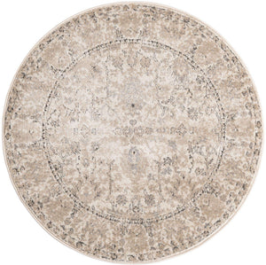 Ivory 4' 1 x 4' 1 Portland Round Area Rug 85% Polypropylene & 15% Polyester Vintage Distressed Traditional Carpet for Home Decor for Sale at Rug Engine