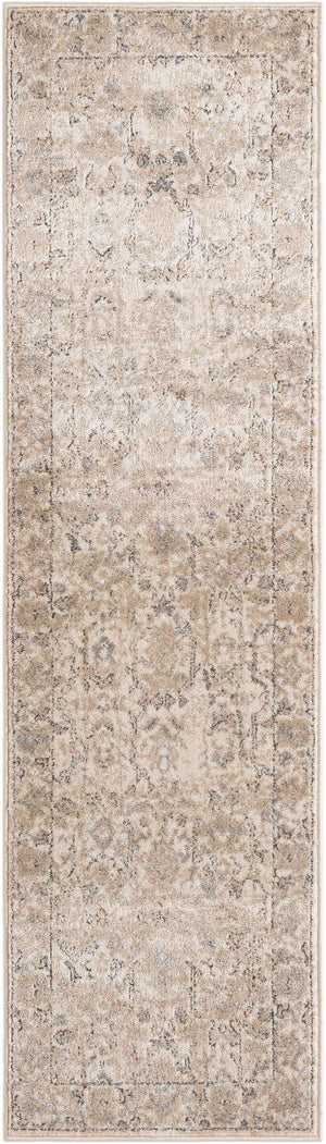 Ivory 2' x 7' 1 Portland Runner Area Rug 85% Polypropylene & 15% Polyester Vintage Distressed Traditional Carpet for Home Decor for Sale at Rug Engine