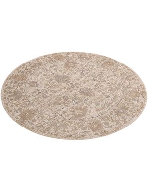 Ivory 7' 10 x 7' 10 Portland Round Area Rug 85% Polypropylene & 15% Polyester Vintage Distressed Traditional Carpet for Home Decor for Sale at Rug Engine