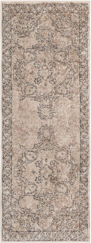 Ivory 2' x 5' 3 Portland Runner Area Rug 85% Polypropylene & 15% Polyester Vintage Distressed Traditional Carpet for Home Decor for Sale at Rug Engine