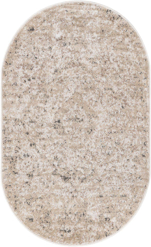 Beige 3' 1 x 5' 3 Portland Oval Area Rug 85% Polypropylene & 15% Polyester Vintage Distressed Traditional Carpet for Home Decor for Sale at Rug Engine