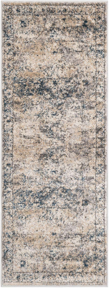 Gray 2' x 5' 3 Portland Runner Area Rug 85% Polypropylene & 15% Polyester Vintage Distressed Traditional Carpet for Home Decor for Sale at Rug Engine