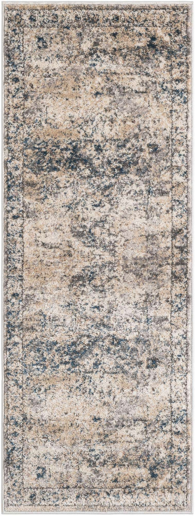 Gray 2' x 5' 3 Portland Runner Area Rug 85% Polypropylene & 15% Polyester Vintage Distressed Traditional Carpet for Home Decor for Sale at Rug Engine
