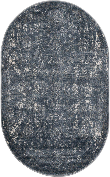 Blue 3' 1 x 5' 3 Portland Oval Area Rug 85% Polypropylene & 15% Polyester Vintage Distressed Traditional Carpet for Home Decor for Sale at Rug Engine