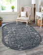 Blue 4' 1 x 6' 1 Portland Oval Area Rug 85% Polypropylene & 15% Polyester Vintage Distressed Traditional Carpet for Home Decor for Sale at Rug Engine