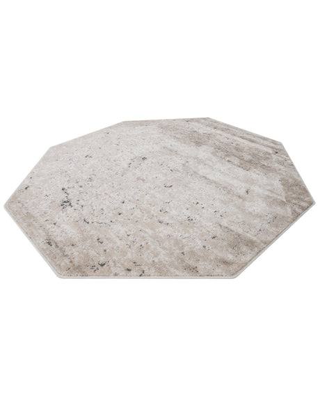 Beige 5' 3 x 5' 3 Portland Octagon Area Rug 85% Polypropylene & 15% Polyester Vintage Distressed Traditional Carpet for Home Decor for Sale at Rug Engine