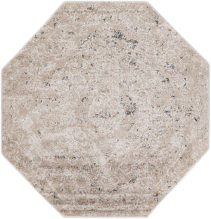 Beige 5' 3 x 5' 3 Portland Octagon Area Rug 85% Polypropylene & 15% Polyester Vintage Distressed Traditional Carpet for Home Decor for Sale at Rug Engine