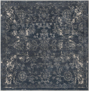 Blue 5' 3 x 5' 3 Portland Square Area Rug 85% Polypropylene & 15% Polyester Vintage Distressed Traditional Carpet for Home Decor for Sale at Rug Engine