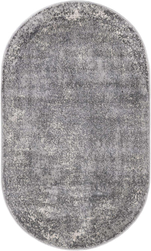 Gray 3' 1 x 5' 3 Portland Oval Area Rug 85% Polypropylene & 15% Polyester Vintage Distressed Traditional Carpet for Home Decor for Sale at Rug Engine