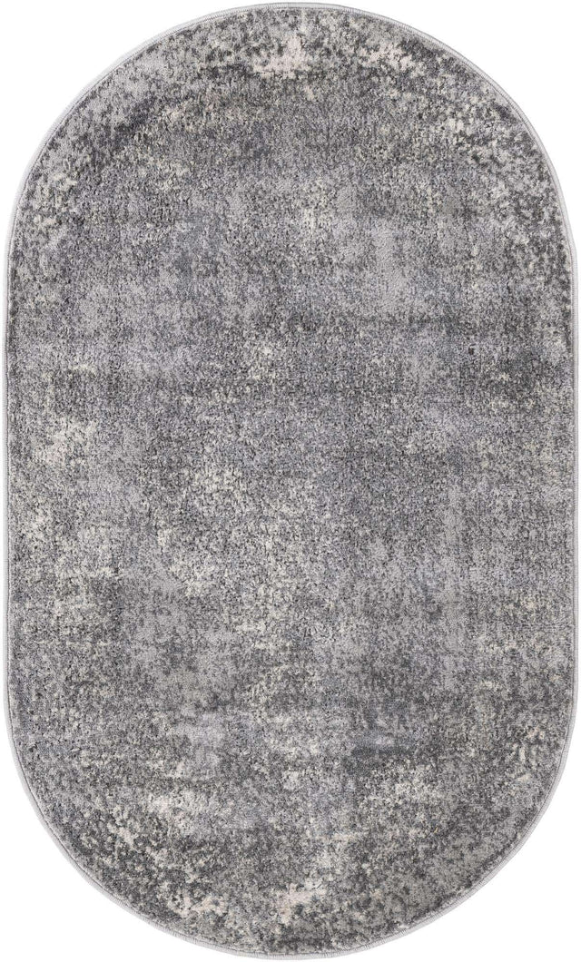 Gray 3' 1 x 5' 3 Portland Oval Area Rug 85% Polypropylene & 15% Polyester Vintage Distressed Traditional Carpet for Home Decor for Sale at Rug Engine