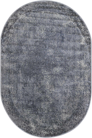 Gray 4' 1 x 6' 1 Portland Oval Area Rug 85% Polypropylene & 15% Polyester Vintage Distressed Traditional Carpet for Home Decor for Sale at Rug Engine
