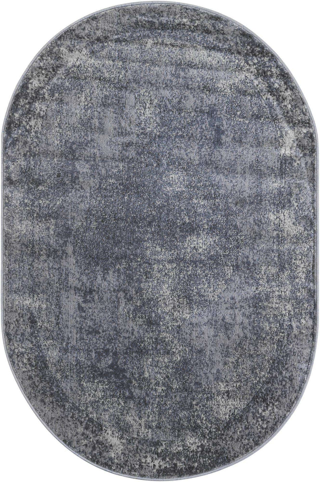 Gray 4' 1 x 6' 1 Portland Oval Area Rug 85% Polypropylene & 15% Polyester Vintage Distressed Traditional Carpet for Home Decor for Sale at Rug Engine