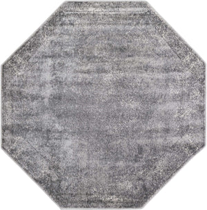 Gray 5' 3 x 5' 3 Portland Octagon Area Rug 85% Polypropylene & 15% Polyester Vintage Distressed Traditional Carpet for Home Decor for Sale at Rug Engine