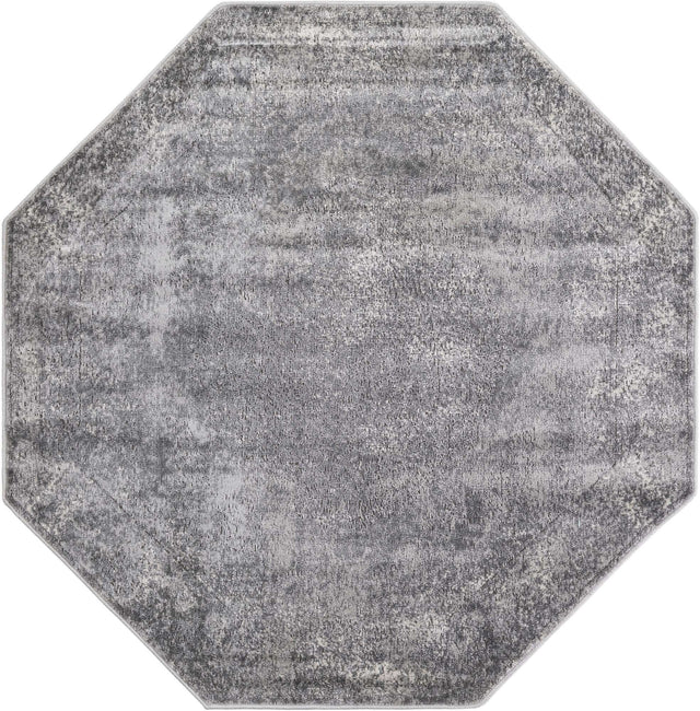Gray 5' 3 x 5' 3 Portland Octagon Area Rug 85% Polypropylene & 15% Polyester Vintage Distressed Traditional Carpet for Home Decor for Sale at Rug Engine