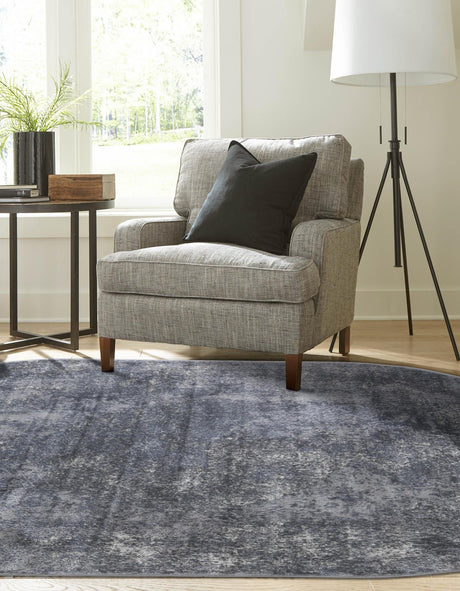 Gray 7' 10 x 10' Portland Oval Area Rug 85% Polypropylene & 15% Polyester Vintage Distressed Traditional Carpet for Home Decor for Sale at Rug Engine