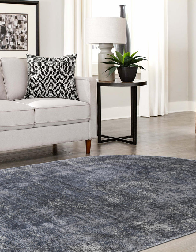 Gray 7' 10 x 10' Portland Oval Area Rug 85% Polypropylene & 15% Polyester Vintage Distressed Traditional Carpet for Home Decor for Sale at Rug Engine