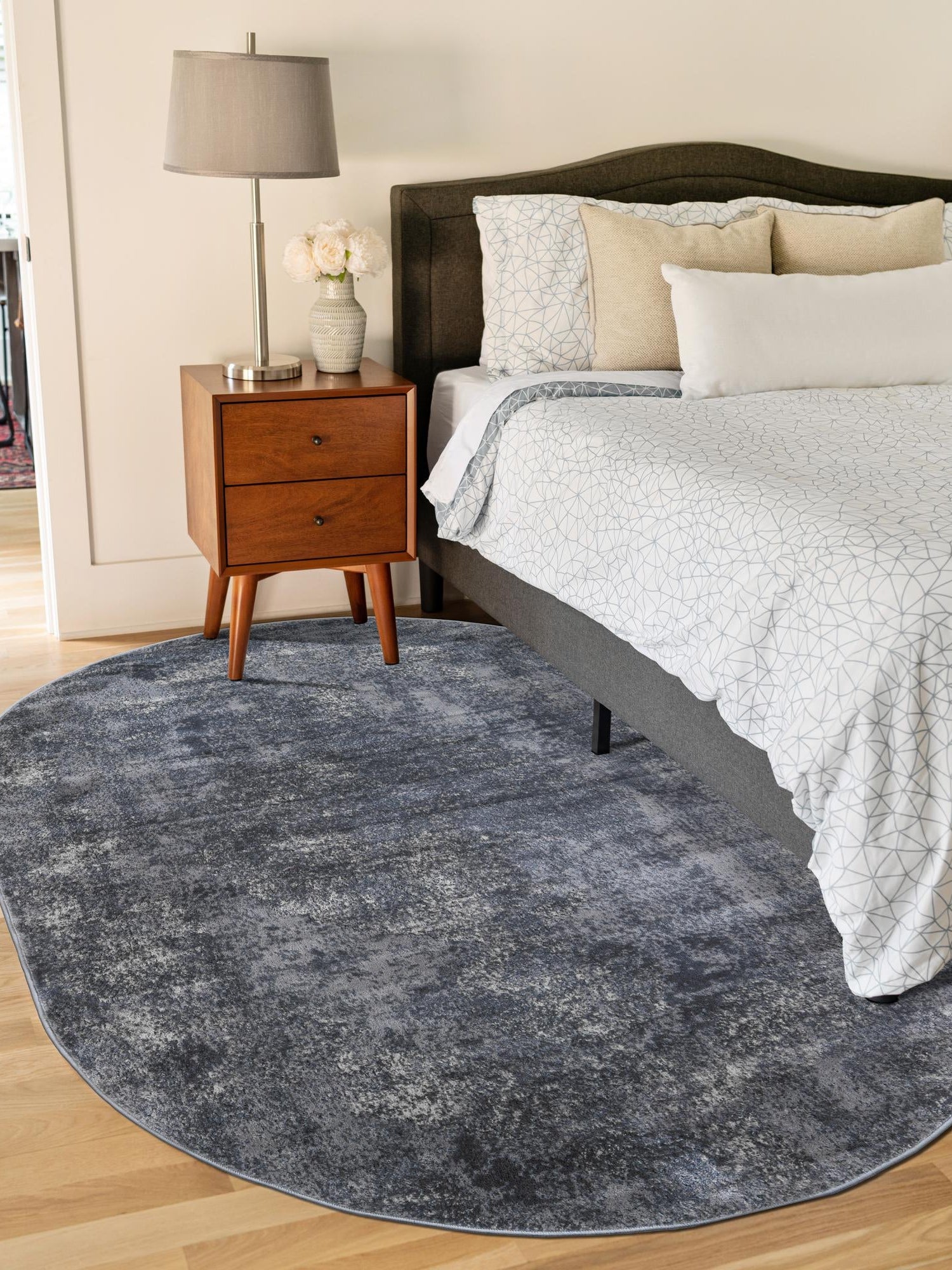 Gray 3' 1 x 5' 3 Portland Oval Area Rug 85% Polypropylene & 15% Polyester Vintage Distressed Traditional Carpet for Home Decor for Sale at Rug Engine