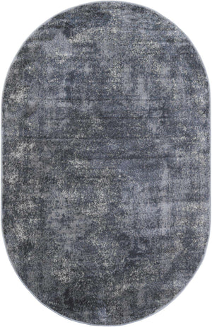 Gray 5' 3 x 8' Portland Oval Area Rug 85% Polypropylene & 15% Polyester Vintage Distressed Traditional Carpet for Home Decor for Sale at Rug Engine