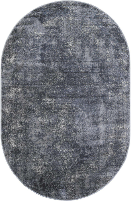Gray 5' 3 x 8' Portland Oval Area Rug 85% Polypropylene & 15% Polyester Vintage Distressed Traditional Carpet for Home Decor for Sale at Rug Engine