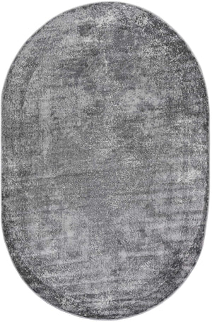 Gray 6' 1 x 9' Portland Oval Area Rug 85% Polypropylene & 15% Polyester Vintage Distressed Traditional Carpet for Home Decor for Sale at Rug Engine