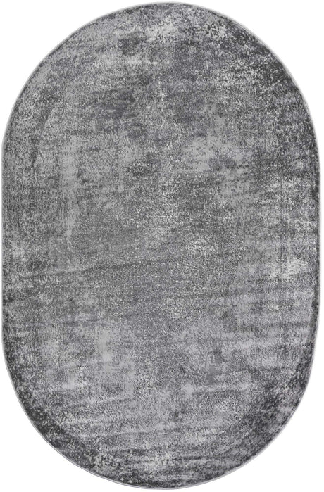 Gray 6' 1 x 9' Portland Oval Area Rug 85% Polypropylene & 15% Polyester Vintage Distressed Traditional Carpet for Home Decor for Sale at Rug Engine