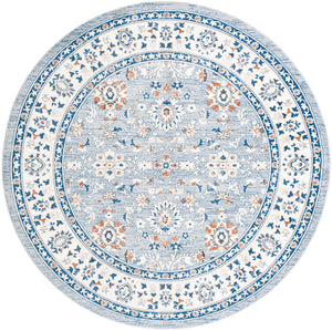 Aqua Blue 10' x 10' Charlotte Round Area Rug 100% Polypropylene With Jute Backing Traditional Classical Durable Carpet for Living Dining Office Rooms for Sale at Rug Engine