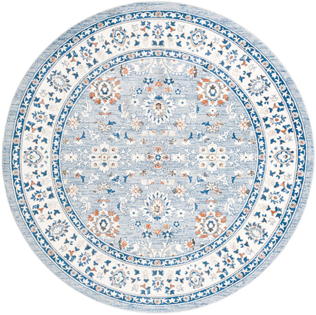 Aqua Blue 10' x 10' Charlotte Round Area Rug 100% Polypropylene With Jute Backing Traditional Classical Durable Carpet for Living Dining Office Rooms for Sale at Rug Engine