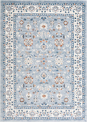 Aqua Blue 7' 10 x 11' Charlotte Rectangle Area Rug 100% Polypropylene With Jute Backing Traditional Classical Durable Carpet for Living Dining Office Rooms for Sale at Rug Engine