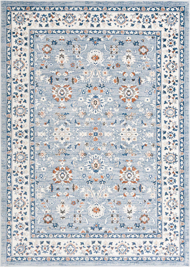 Aqua Blue 7' 10 x 11' Charlotte Rectangle Area Rug 100% Polypropylene With Jute Backing Traditional Classical Durable Carpet for Living Dining Office Rooms for Sale at Rug Engine