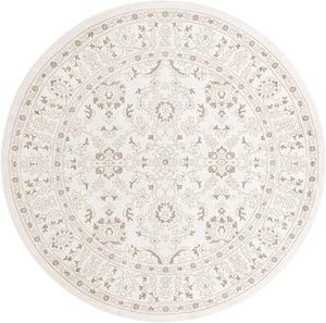 Ivory 10' x 10' Charlotte Round Area Rug 100% Polypropylene With Jute Backing Traditional Classical Durable Carpet for Living Dining Office Rooms for Sale at Rug Engine