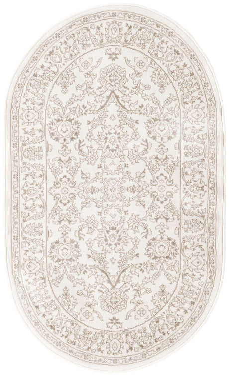 Ivory 3' 1 x 5' 3 Charlotte Oval Area Rug 100% Polypropylene With Jute Backing Traditional Classical Durable Carpet for Living Dining Office Rooms for Sale at Rug Engine