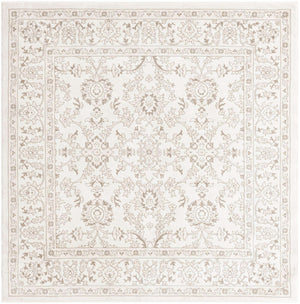 Ivory 6' 1 x 6' 1 Charlotte Square Area Rug 100% Polypropylene With Jute Backing Traditional Classical Durable Carpet for Living Dining Office Rooms for Sale at Rug Engine